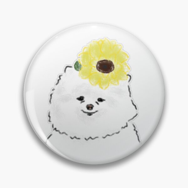 Item preview, Cute Fluffy Pomeranian With Sunflower designed and sold by raun.draw.