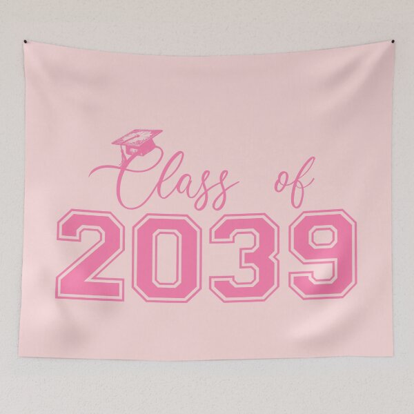 Item preview, Class of 2039 Script Style Pink Graduation Cap Design designed and sold by ArtofDari.