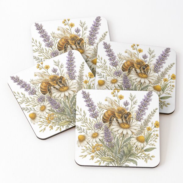 Item preview, Honey Bee Wildflower Botanical Design designed and sold by VaneDesings.