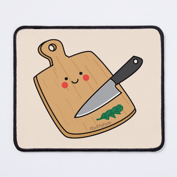 Item preview, Cutting board with knife kawaii aesthetic designed and sold by fluffyfamcraft.