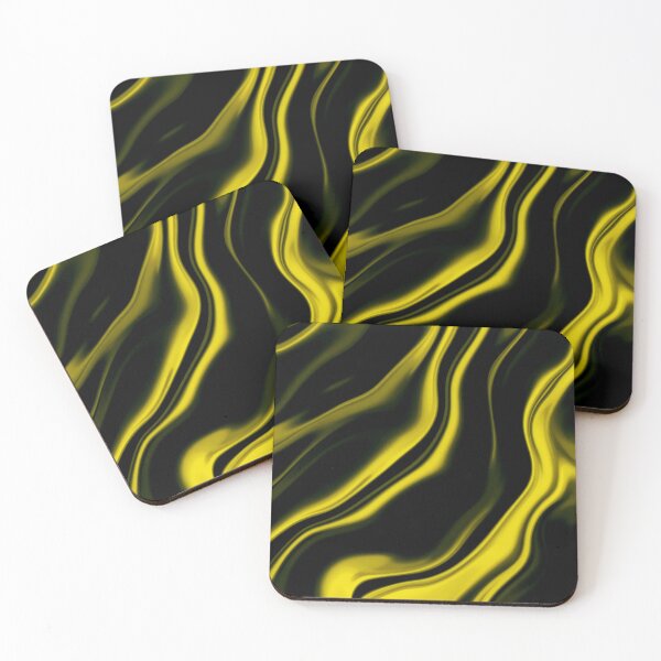 Item preview, Electric Yellow & Black Liquid Waves – Abstract Neon Flow Pattern designed and sold by IMuDesigner.