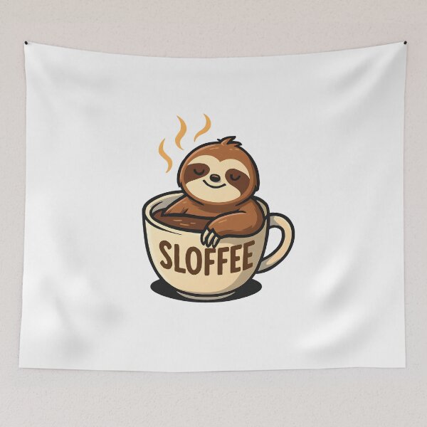 Item preview, Sloffee Sloth Funny Coffee Lover Pun Cute designed and sold by Photo-Sphere101.