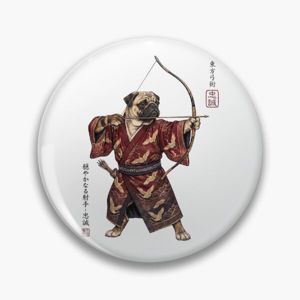 Item preview, Anime Pug Warrior Kyudo Japanese Art Dog Lover designed and sold by dian-rody-crest.