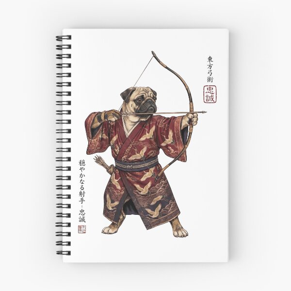 Item preview, Anime Pug Warrior Kyudo Japanese Art Dog Lover designed and sold by dian-rody-crest.