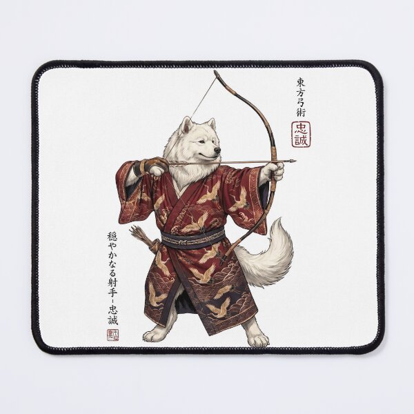 Item preview, Anime Samoyed Warrior Kyudo Japanese Art Dog Lover designed and sold by dian-rody-crest.