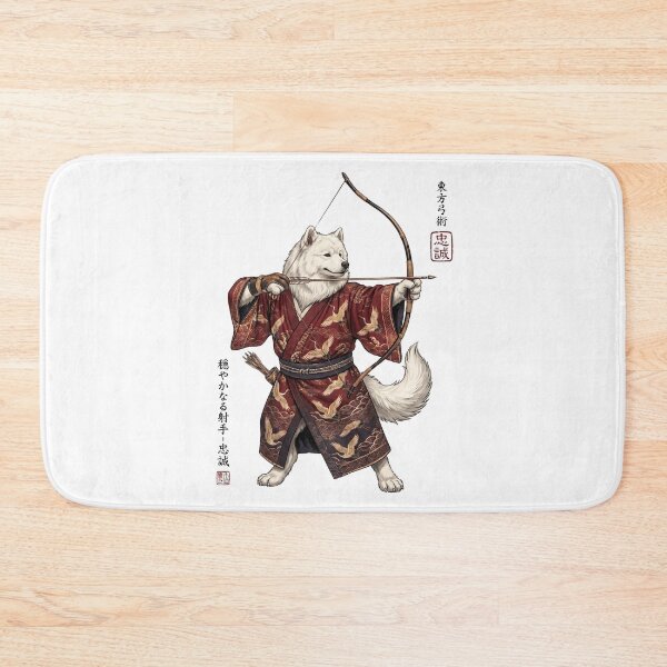 Item preview, Anime Samoyed Warrior Kyudo Japanese Art Dog Lover designed and sold by dian-rody-crest.