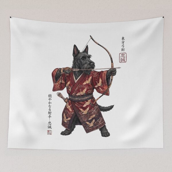 Artikelvorschau, Anime Scottish Terrier Krieger Kyudo Japanische Kunst Hundeliebhaber entworfen und verkauft von dian-rody-crest.