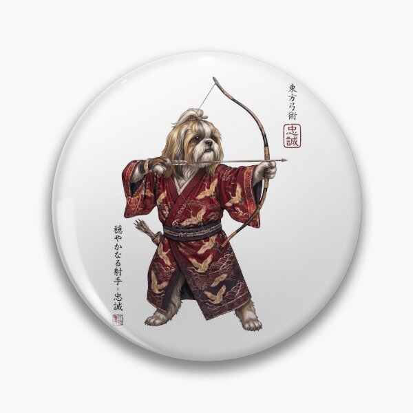 Item preview, Anime Shih Tzu Warrior Kyudo Japanese Art Dog Lover designed and sold by dian-rody-crest.