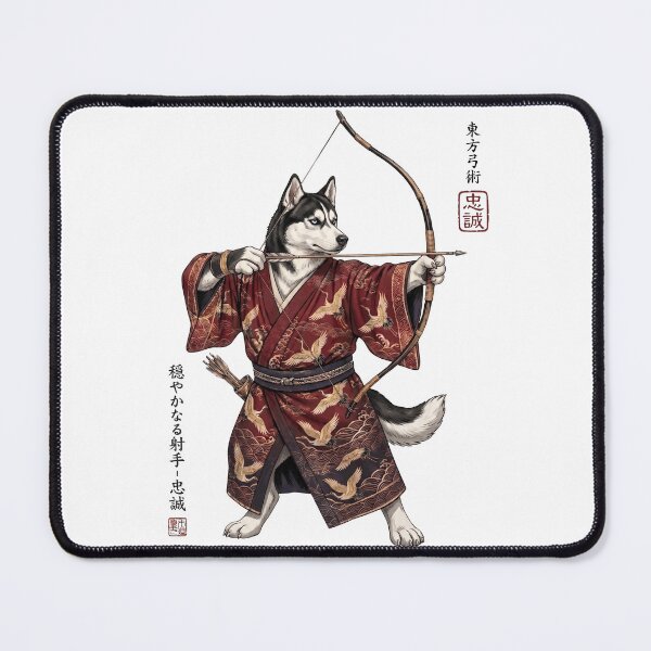 Item preview, Anime Siberian Husky Warrior Kyudo Japanese Art Dog Lover designed and sold by dian-rody-crest.