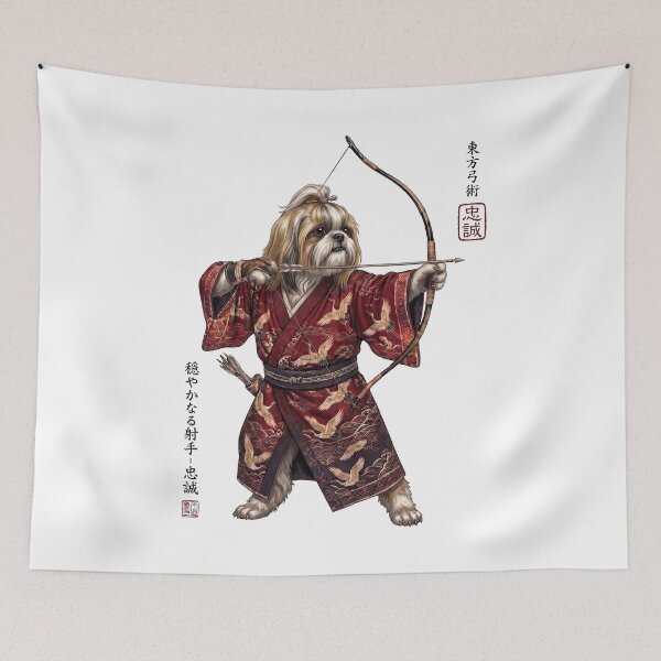 Item preview, Anime Shih Tzu Warrior Kyudo Japanese Art Dog Lover designed and sold by dian-rody-crest.
