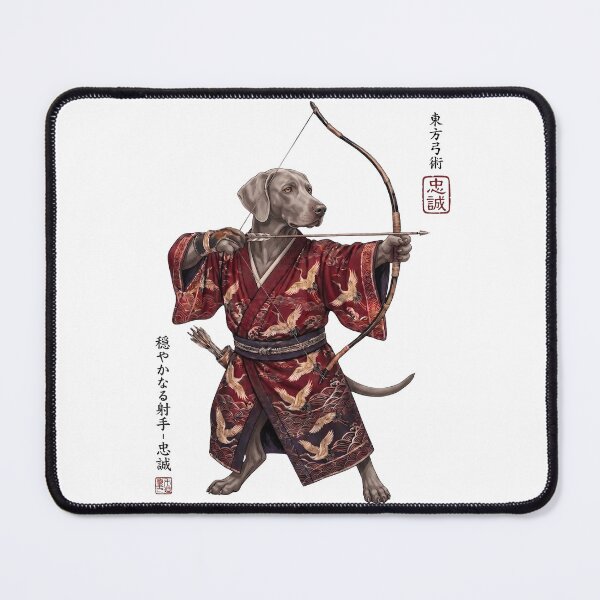 Item preview, Anime Weimaraner Warrior Kyudo Japanese Art Dog Lover designed and sold by dian-rody-crest.