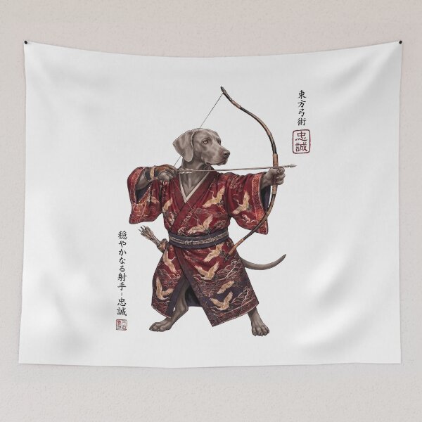 Item preview, Anime Weimaraner Warrior Kyudo Japanese Art Dog Lover designed and sold by dian-rody-crest.