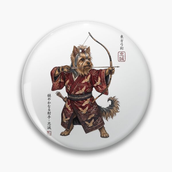 Item preview, Anime Yorkshire Terrier Warrior Kyudo Japanese Art Dog Lover designed and sold by dian-rody-crest.
