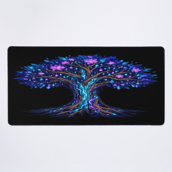 Item preview, Cybernetic Tree of Life – Bioluminescent Futuristic Nature designed and sold by TroviTutto.