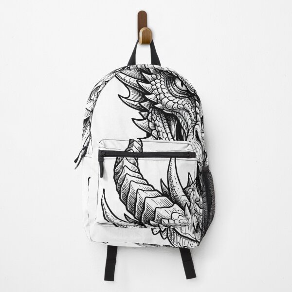 Item preview, Fierce Dragon Head | Asian Mythical Dragon Blackwork designed and sold by DragonSerpent Ink.