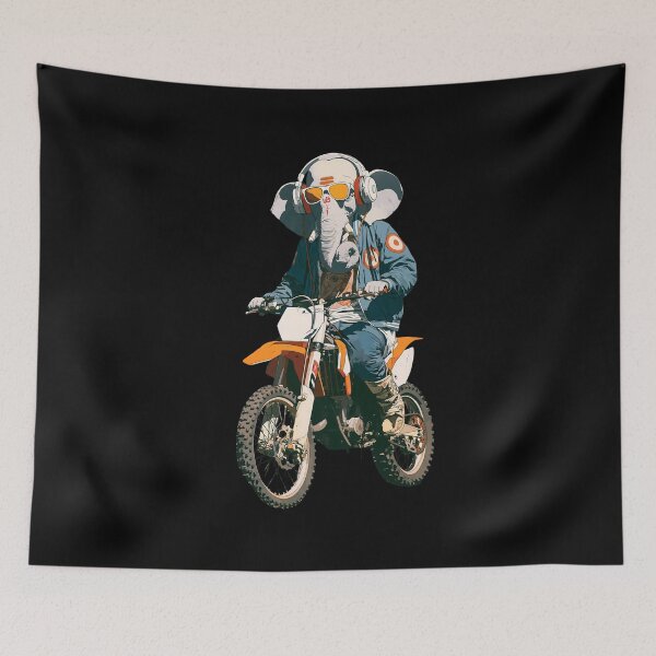 Item preview, Cool Elephant Riding Motocross Dirt Bike Green Jacket Pop Art designed and sold by PANNARUK THAILAND.