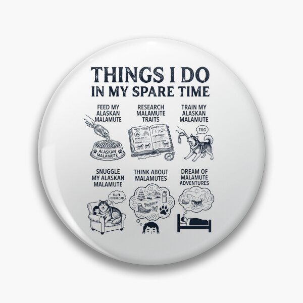 Item preview, Funny Alaskan Malamute Lover Spare Time Activities designed and sold by dian-rody-crest.