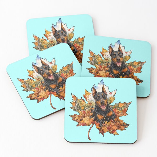 Item preview, Fall Doberman Playing In Autumn Leaves designed and sold by Lion and Lamb Design.