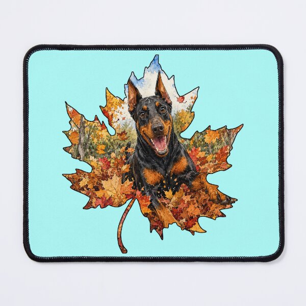 Item preview, Fall Doberman Playing In Autumn Leaves designed and sold by Lion and Lamb Design.
