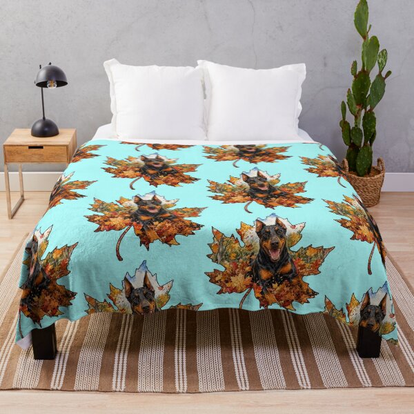 Item preview, Fall Doberman Playing In Autumn Leaves designed and sold by Lion and Lamb Design.
