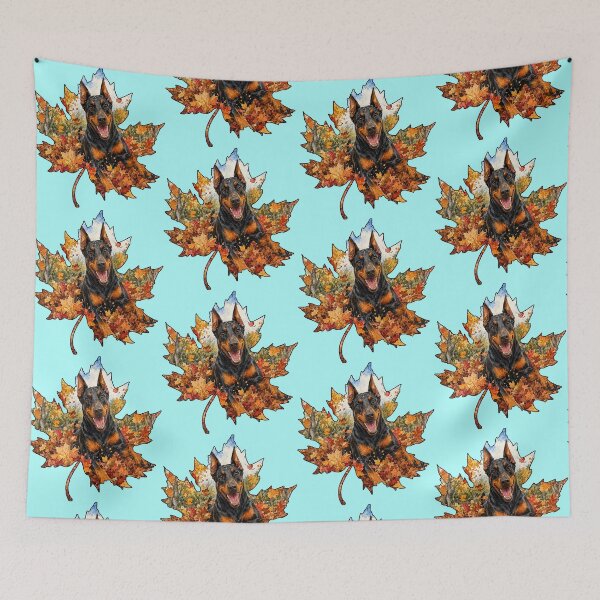 Item preview, Fall Doberman Playing In Autumn Leaves designed and sold by Lion and Lamb Design.