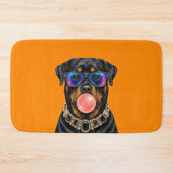 Item preview, Rottweiler Bubble Gum Dog in Rainbow Sunglasses designed and sold by sportfantees.
