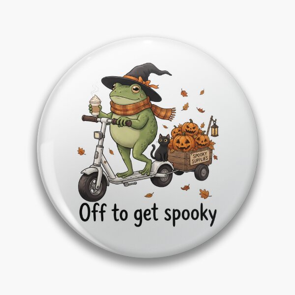 Item preview, Spooky Frog Witch on Scooter Halloween Funny Frog designed and sold by WhooHoo-Art.