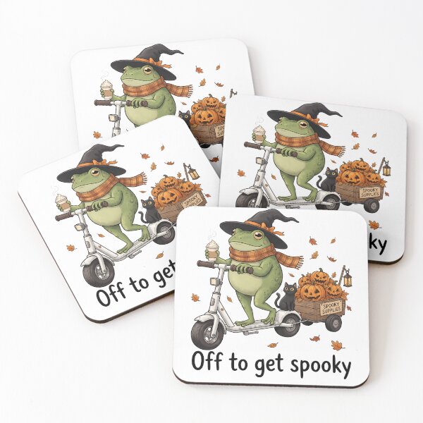 Item preview, Spooky Frog Witch on Scooter Halloween Funny Frog designed and sold by WhooHoo-Art.