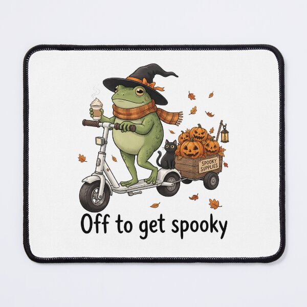 Item preview, Spooky Frog Witch on Scooter Halloween Funny Frog designed and sold by WhooHoo-Art.