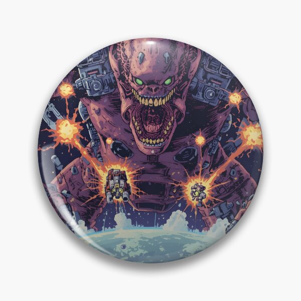 Item preview, Alien Boss Battle Retro Arcade Shmup Gaming Art designed and sold by ThePixelArchive.