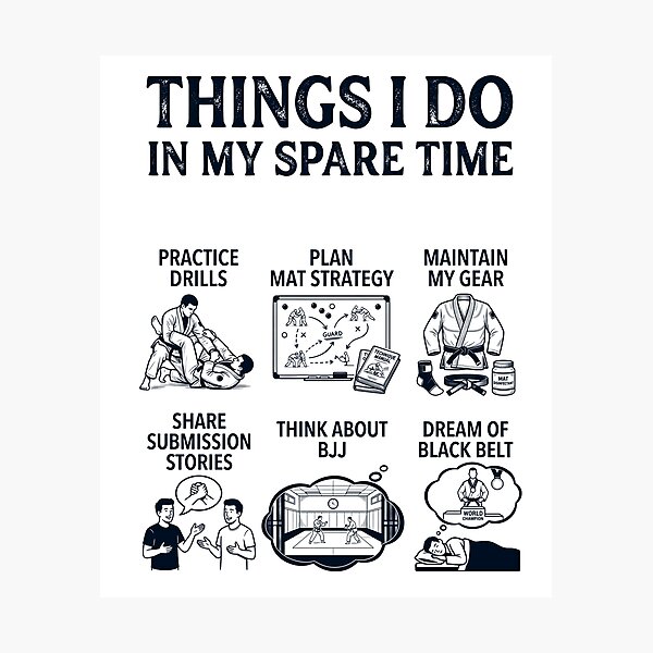 Item preview, Funny Brazilian Jiu Jitsu Lover Spare Time Activities designed and sold by dian-rody-crest.