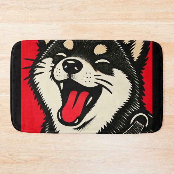 Item preview, Black Shiba Inu Japanese Pop Art Red designed and sold by BRTHRCNK01.