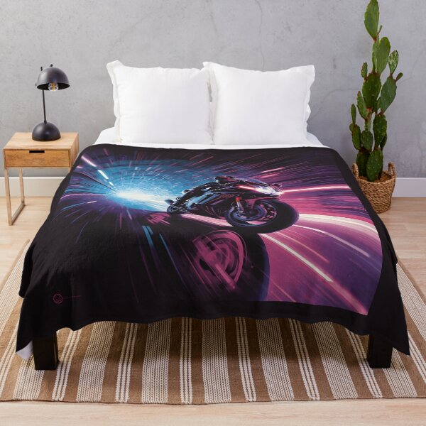 Item preview, Neon Motorcycle Racer Retro Arcade Cyberpunk Gaming Art designed and sold by ThePixelArchive.
