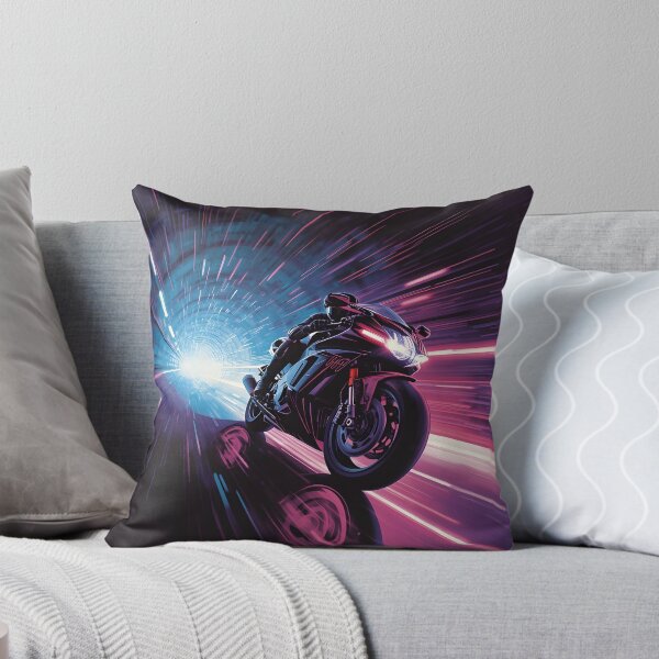 Item preview, Neon Motorcycle Racer Retro Arcade Cyberpunk Gaming Art designed and sold by ThePixelArchive.