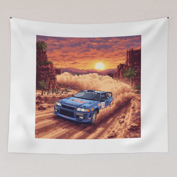 Aperçu de l'œuvre Jeu de course de rallye rétro 16 bits en pixel art créée et vendue par ThePixelArchive.