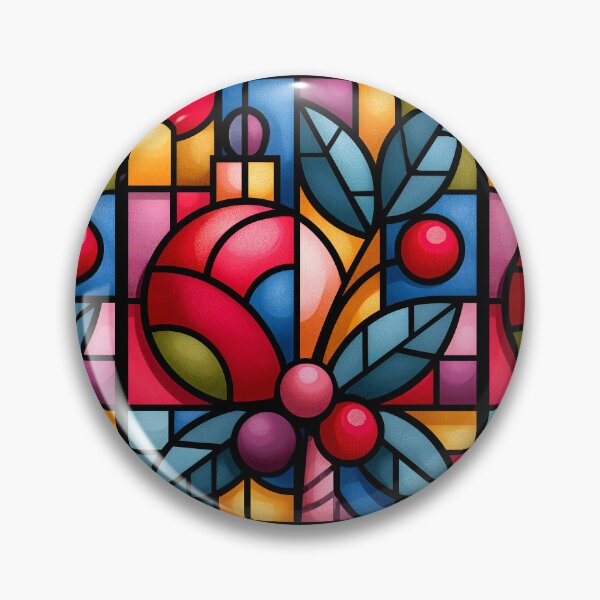 Item preview, Vibrant Stained Glass Christmas and Berries Art designed and sold by colorful-white.