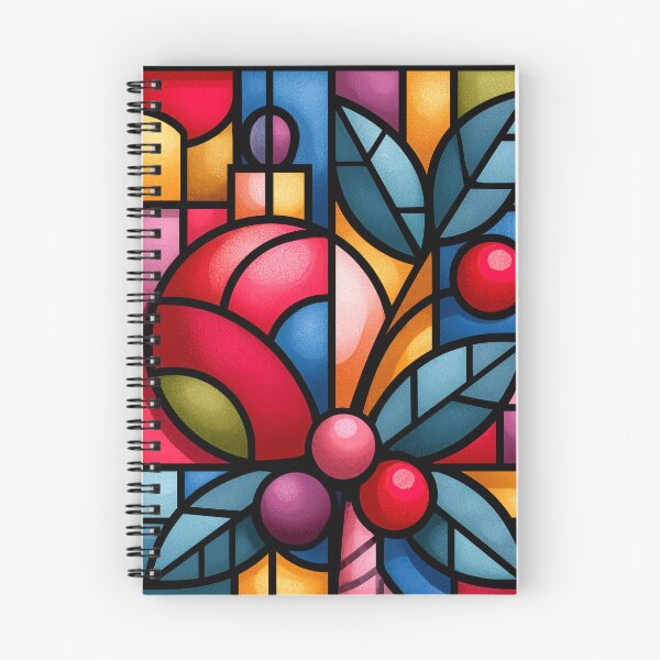Item preview, Vibrant Stained Glass Christmas and Berries Art designed and sold by colorful-white.