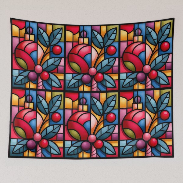 Item preview, Vibrant Stained Glass Christmas and Berries Art designed and sold by colorful-white.