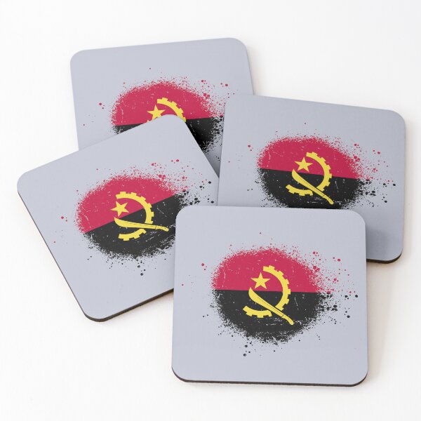 Item preview, Angola Flag Spray Paint Splatter Style designed and sold by DelfDesign.