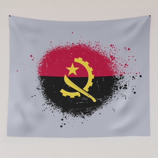 Item preview, Angola Flag Spray Paint Splatter Style designed and sold by DelfDesign.