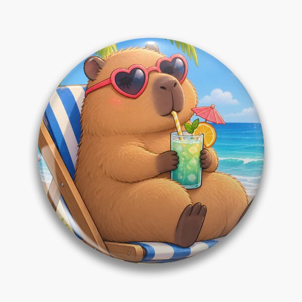 Item preview, Cute Capybara Summer Beach Vacation designed and sold by TinyWeird.
