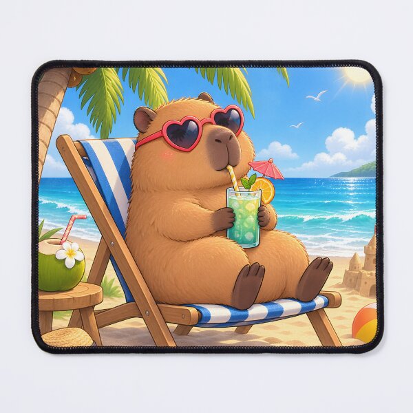 Item preview, Cute Capybara Summer Beach Vacation designed and sold by TinyWeird.