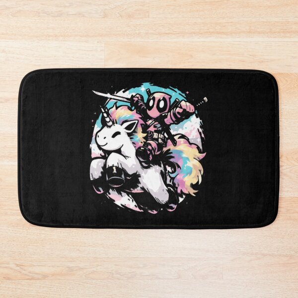 Item preview, deadpool riding colorful unicorn fan art limited edition designed and sold by JulieNicole1.