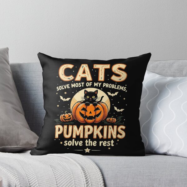 Item preview, Cats Solve My Problems Pumpkins Solve the Rest Halloween designed and sold by VioletNance.