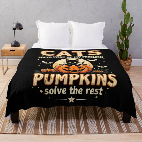 Item preview, Cats Solve My Problems Pumpkins Solve the Rest Halloween designed and sold by VioletNance.