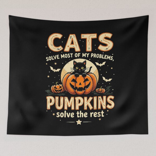 Item preview, Cats Solve My Problems Pumpkins Solve the Rest Halloween designed and sold by VioletNance.