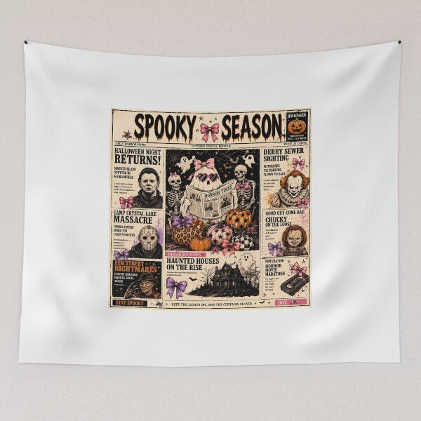 Item preview, Spooky Halloween Newspaper Collage designed and sold by BobCochra11486.