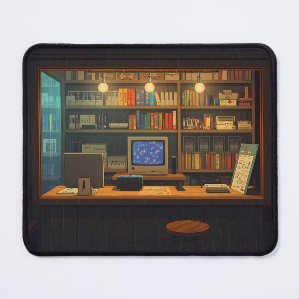 Item preview, Cosy Retro Game Shop 1990s Gaming Nostalgia Art designed and sold by ThePixelArchive.