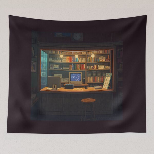 Item preview, Cosy Retro Game Shop 1990s Gaming Nostalgia Art designed and sold by ThePixelArchive.