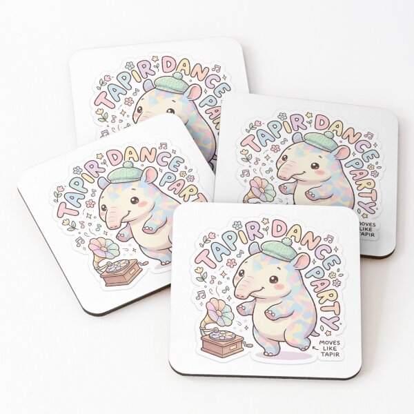 Item preview, Baby Tapir – Kawaii "Tapir Dance Party" Sticker designed and sold by Chipkooo.